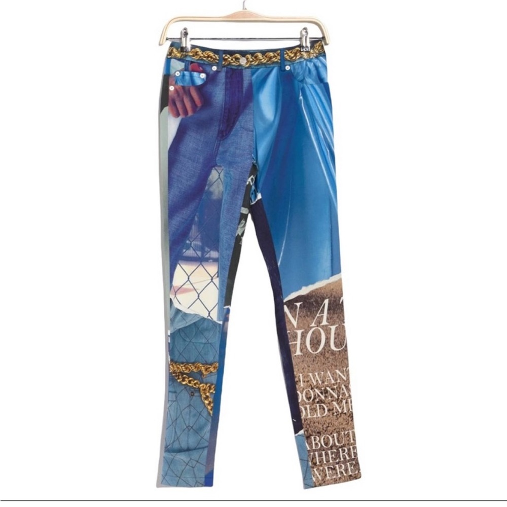 Moschino ! Nice abstract pant and with many solid colors. Bought is was too big!